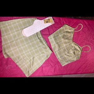 2 piece. Size XL. With matching stockings.